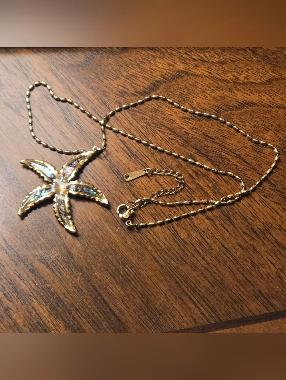 Sea Star Pendant Gold-tone Necklace 304 Stainless Steel Minimalist Ocean Style